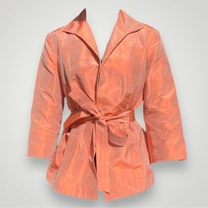 Lafayette 148 Silk Orange Bow Jacket 🍊